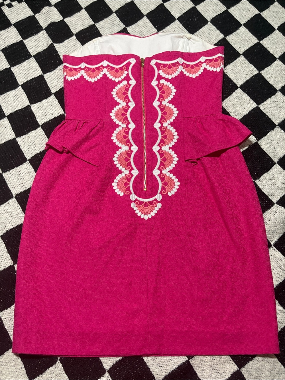 Lilly Pulitzer Azalea Pink "Maybell" Scalloped Embroidered Jacquard Mini Dress - Picture 7 of 13